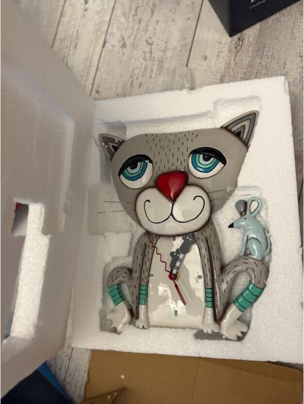 Allen Designs Mouser Cat Pendulum Wall Clock P1404 New
